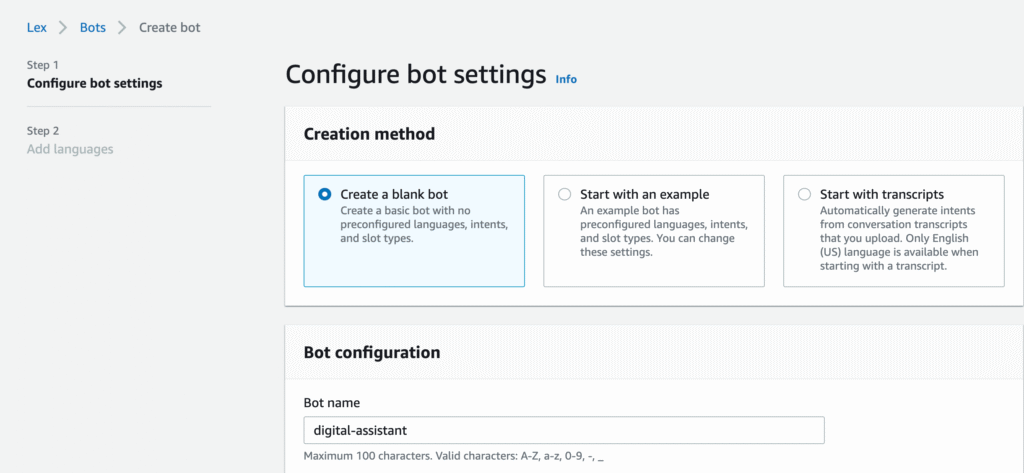 How to Create an AWS Lex-based Digital Cloud Assistant Chatbot 3