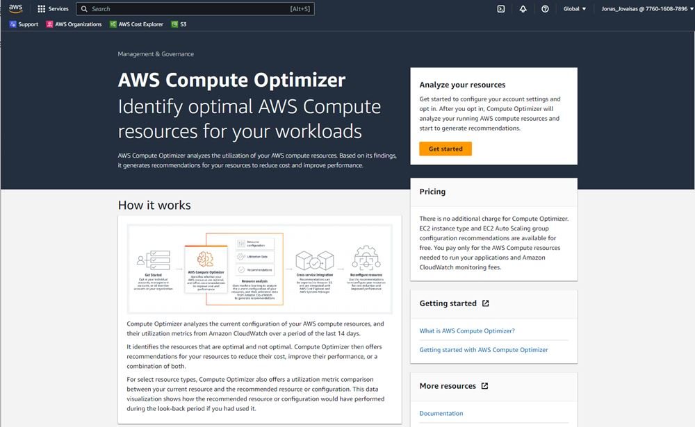 Go to Compute Optimizer
