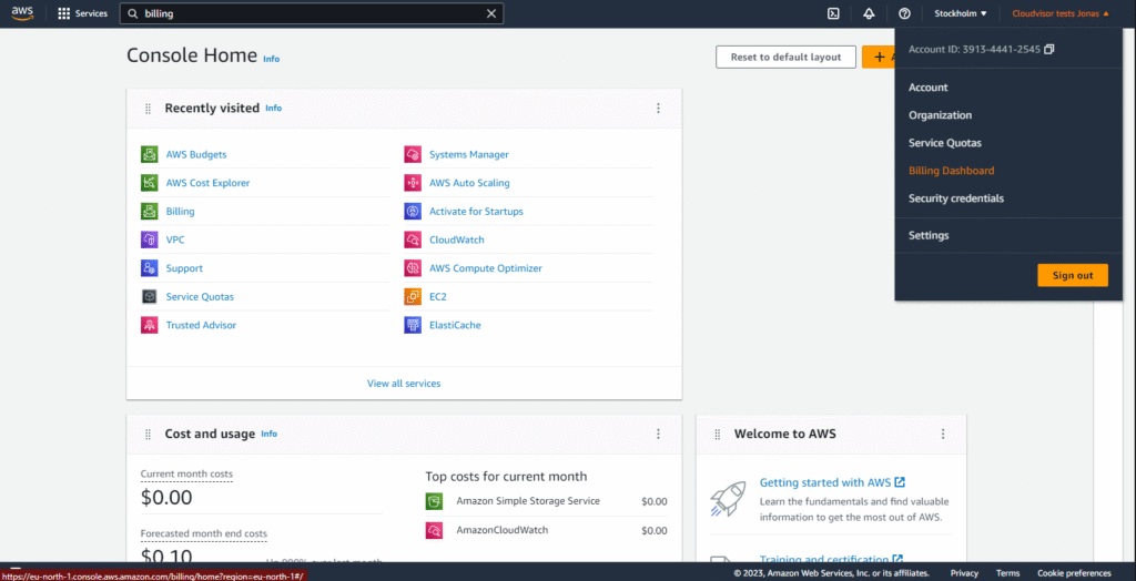 Billing Dashboard - Set up billing alerts